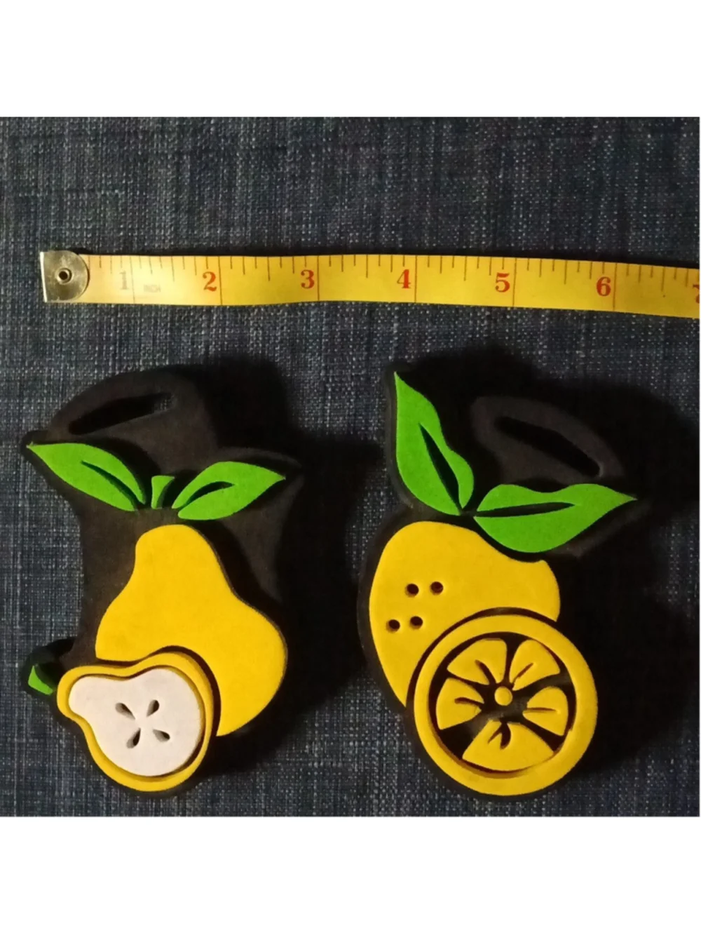 Fruit Stamps One Pear And One Lemon- Arts And Craft Supplies